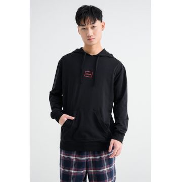 Bluza de pijama din amestec de bumbac cu logo - Negru