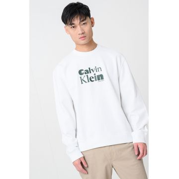 Bluza de trening cu imprimeu logo - Negru/Alb murdar