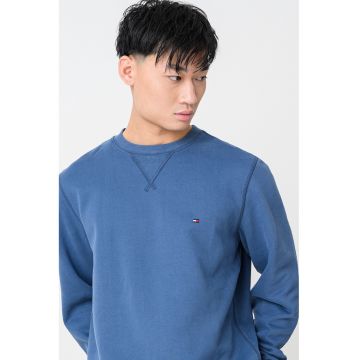 Bluza de trening din amestec de bumbac cu logo discret - Albastru inchis