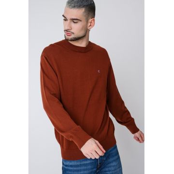 Bluza de trening din bumbac cu decolteu la baza gatului - Maro