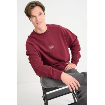 Bluza de trening din bumbac cu imprimeu pe partea din spate Delast - Rosu