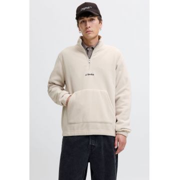 Bluza de trening din fleece cu fenta cu fermoar - Alb murdar