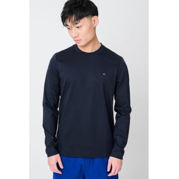 Bluza slim-fit cu decolteu la baza gatului - Albastru ultramarin