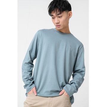 Bluza uni din bumbac - Albastru petrol