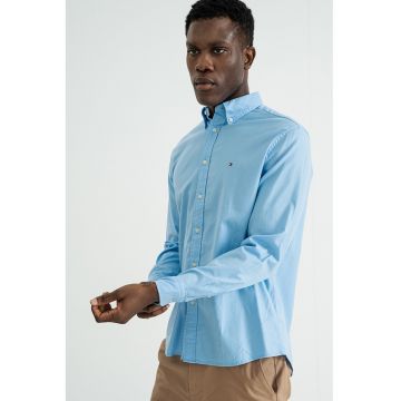 Camasa oxford din amestec de bumbac - Albastru pastel