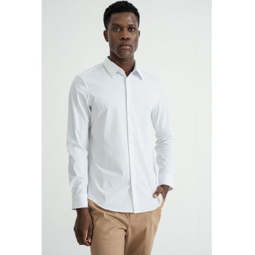 Camasa uni slim fit - Alb optic