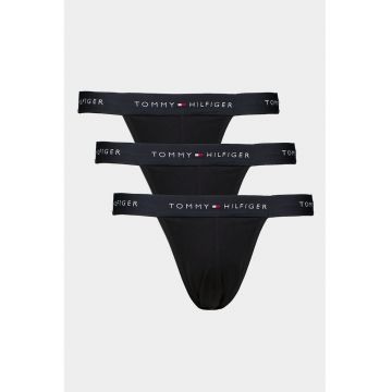 Chiloti jockstrap din amestec de bumbac cu logo - Negru