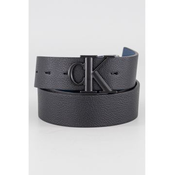 Curea din amestec de piele - Negru/Albastru inchis