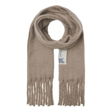 Fular cu margini franjurate - Maro taupe deschis