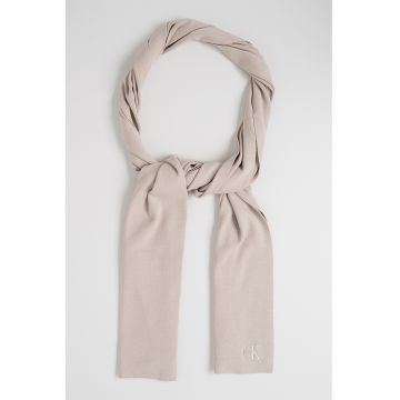 Fular tricotat fin cu model uni - Maro taupe deschis