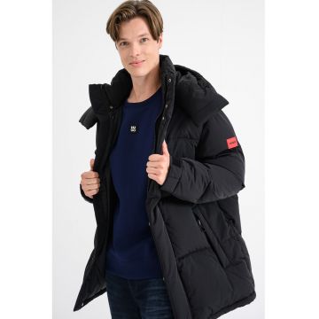 Geaca cu vatelina si gluga detasabila - Negru