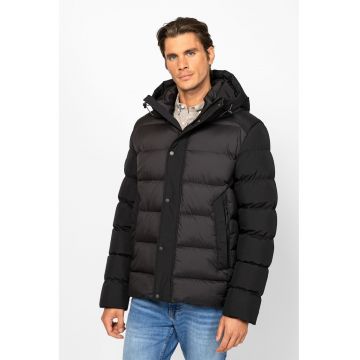 Geaca matlasata cu gluga - Negru