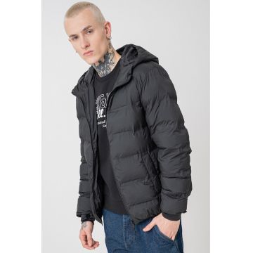 Geaca matlasata cu gluga - Negru