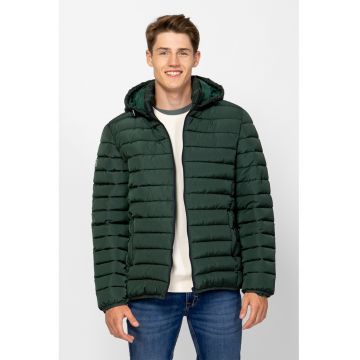 Geaca matlasata cu gluga - Verde padure