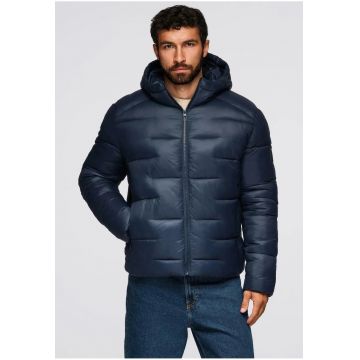 Geaca usor matlasata  OM-JAHP-0235 - Albastru inchis