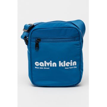 Geanta crossbody cu logo - Alb/Albastru