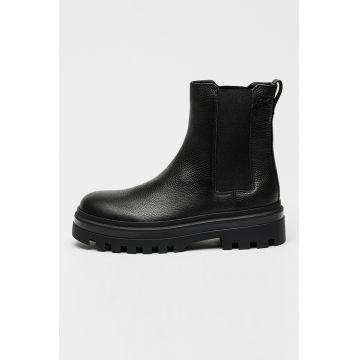 Ghete Chelsea de piele - Negru