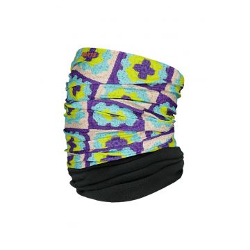 Guler din fleece cu model circular - Multicolor