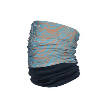 Guler din fleece cu model circular - Portocaliu persan/Albastru deschis