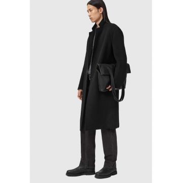 Haina din amestec de lana cu nasturi - Negru