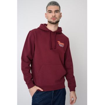 Hanorac cu logo si buzunar kangaroo - Visiniu