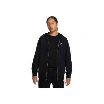 Hanorac din amestec de bumbac cu fermoar Club - Negru
