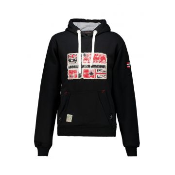 Hanorac din amestec de bumbac cu imprimeu Gpepe - Negru