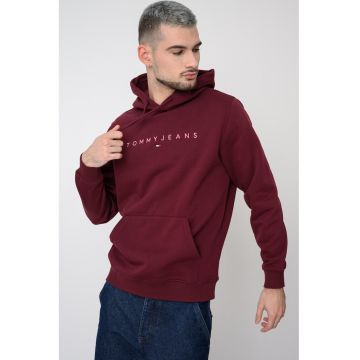 Hanorac din amestec de bumbac cu logo brodat - Visiniu/Roz