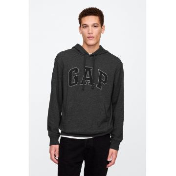 Hanorac din amestec de bumbac cu logo - Gri inchis