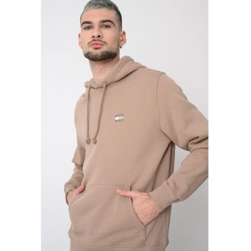 Hanorac regular fit cu buzunar kangaroo - Bej deschis