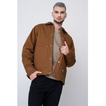 Jacheta cu fermoar si teddy - Maro deschis