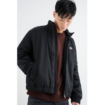 Jacheta cu guler cu fermoar - Negru