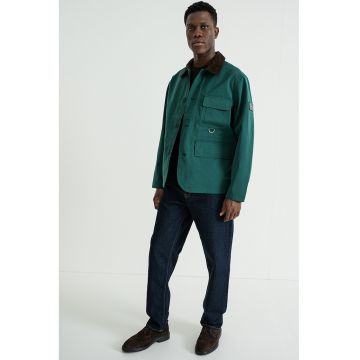 Jacheta impermeabila cu buzunare - Maro inchis/Verde englez