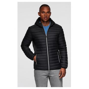 Jacheta ultra-usoara din puf cu gluga  OM-JALP-0211 - Negru