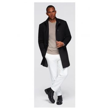 Palton structurat cu guler inalt  OM-COWC-0136 - Negru