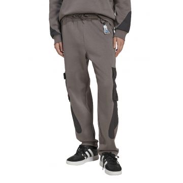 Pantaloni cargo cu croiala lejera si snur in talie - Maro taupe