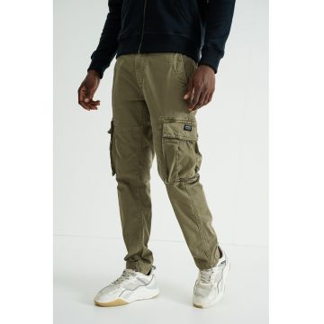 Pantaloni cargo cu talie medie - Kaki