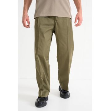 Pantaloni chino uni de bumbac Roy - Kaki
