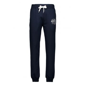 Pantaloni de trening cu buzunare laterale si imprimeu logo Merci - Albastru ultramarin