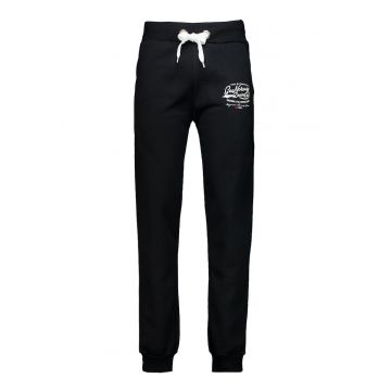 Pantaloni de trening cu buzunare laterale si imprimeu logo Merci - Negru