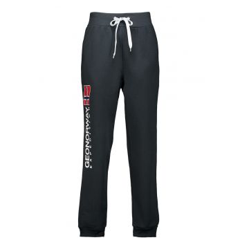 Pantaloni de trening cu imprimeu logo si snur Machal - Gri inchis