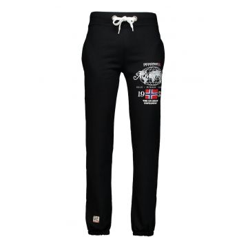 Pantaloni de trening cu snur in talie si imprimeu Molkovitz - Negru