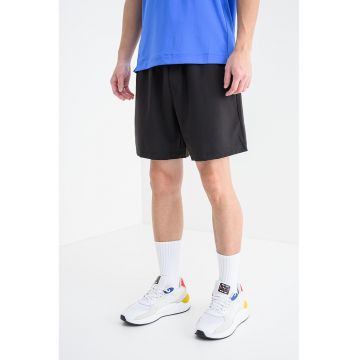 Pantaloni scurti cu banda logo in talie - Negru