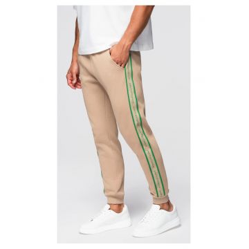 Pantaloni sport jogger cu dungi  OM-PASK-0284 - Maro