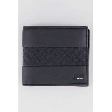 Portofel de piele ecologica cu logo - Negru