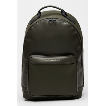 Rucsac din piele ecologica cu garnituri din panza Foundation - Negru stins