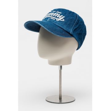 Sapca de denim cu logo - Albastru melange