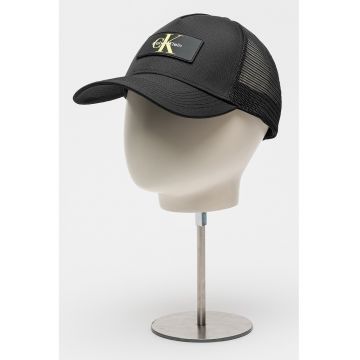 Sapca trucker cu aplicatie logo - Negru/Verde lime