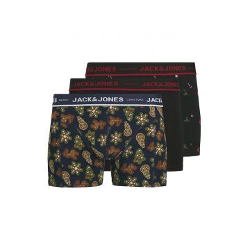 Set de boxeri cu banda logo in talie - 3 perechi - Verde/Negru/Maro