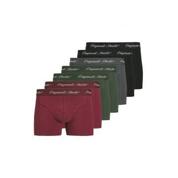 Set de boxeri cu banda logo in talie - 7 perechi - Rosu/Verde/Negru